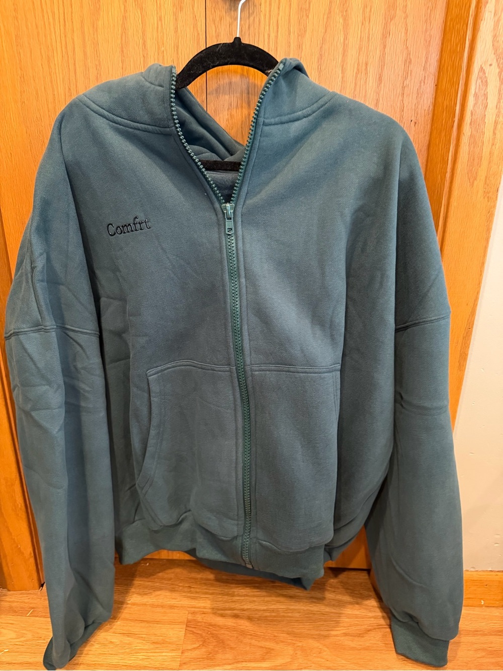 Comfrt Teal Full-Zip Hoodie